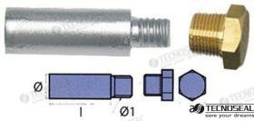 TD4 TEN01316T - ANODO MOTOR YANMAR COMPLETO L 32MM