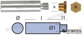 TD4 TEN01317T - ANODO MOTOR YANMAR COMPLETO L 50MM